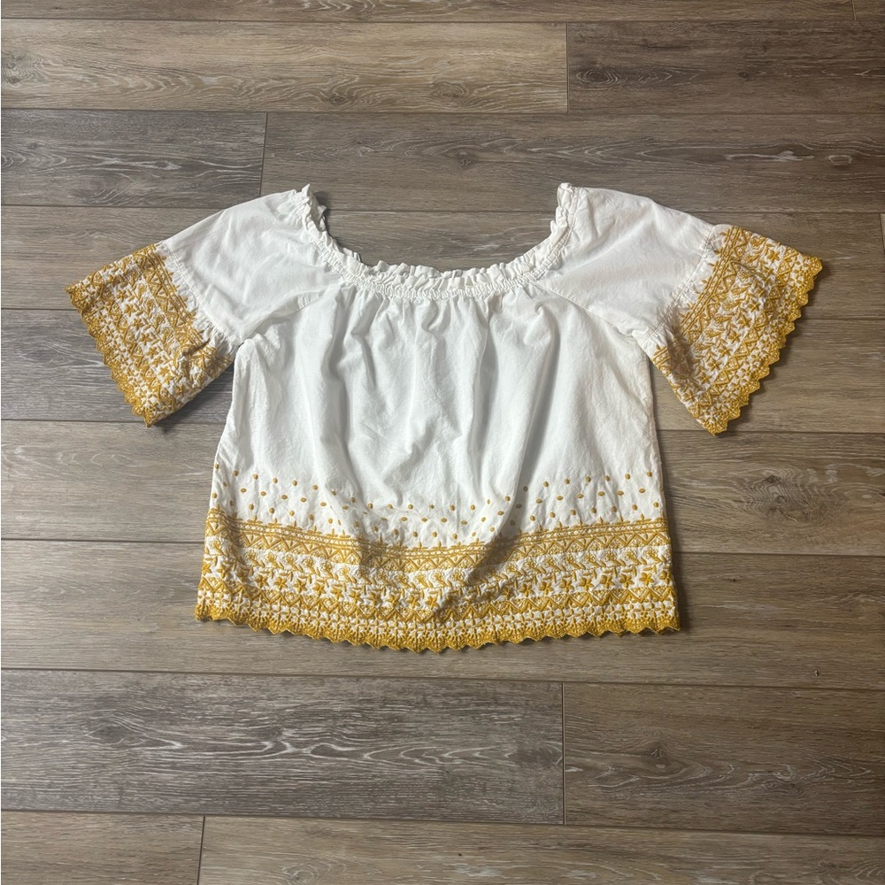 Maurices Peasant Top XXL Embroidered Eyelet Milk Maid Boho Prairie Cottagecore